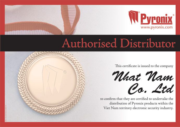 Pyronix Distributor Certificate