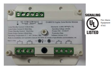 DI-M9319 (UL) Digital Zone Monitor Module