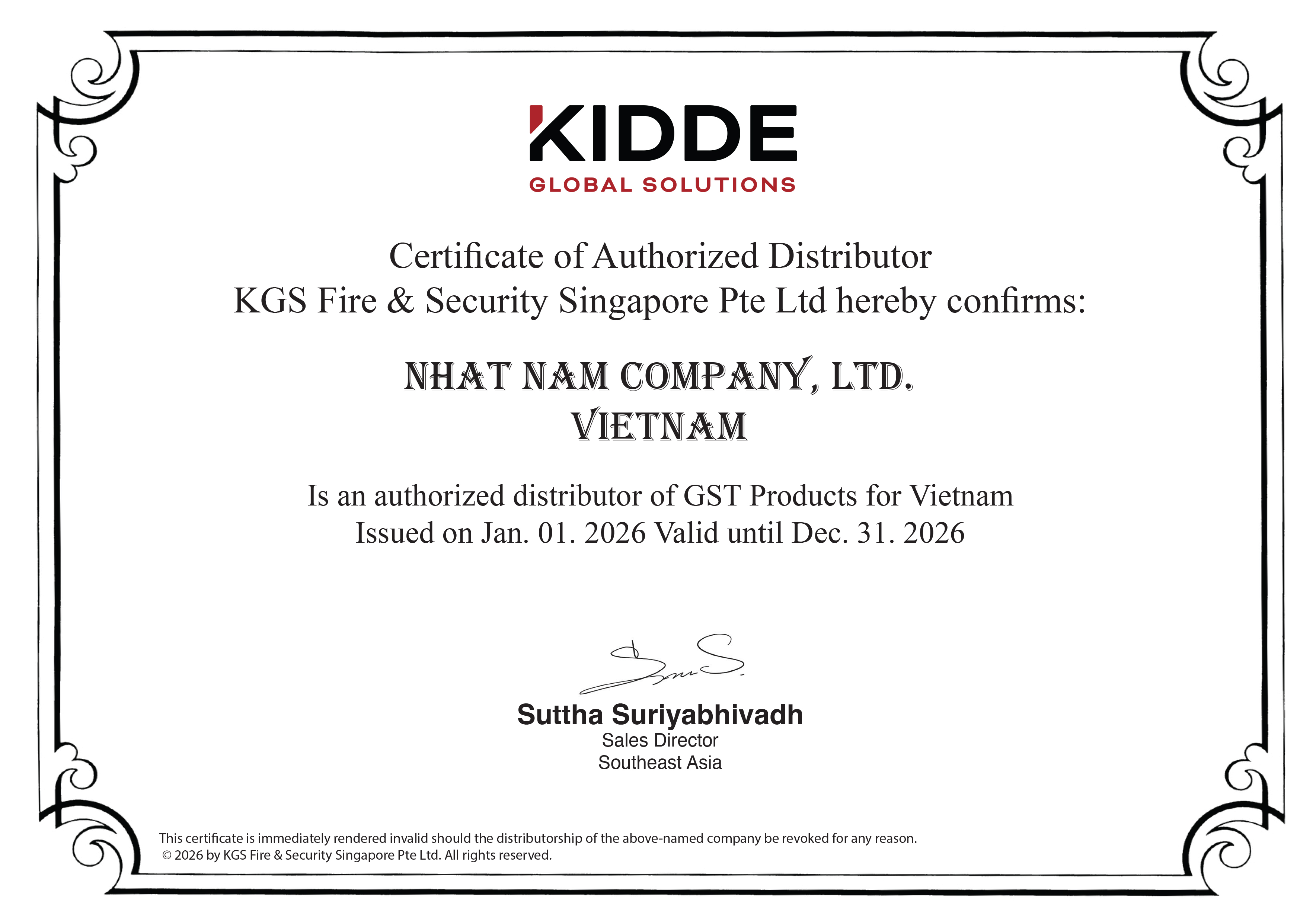 Chứng nhận đại lý của GST